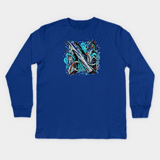 Letter N design graffity style Kids Long Sleeve T-Shirt